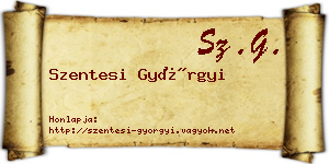 Szentesi Györgyi névjegykártya